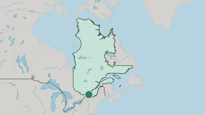 Map of Montréal in Canada