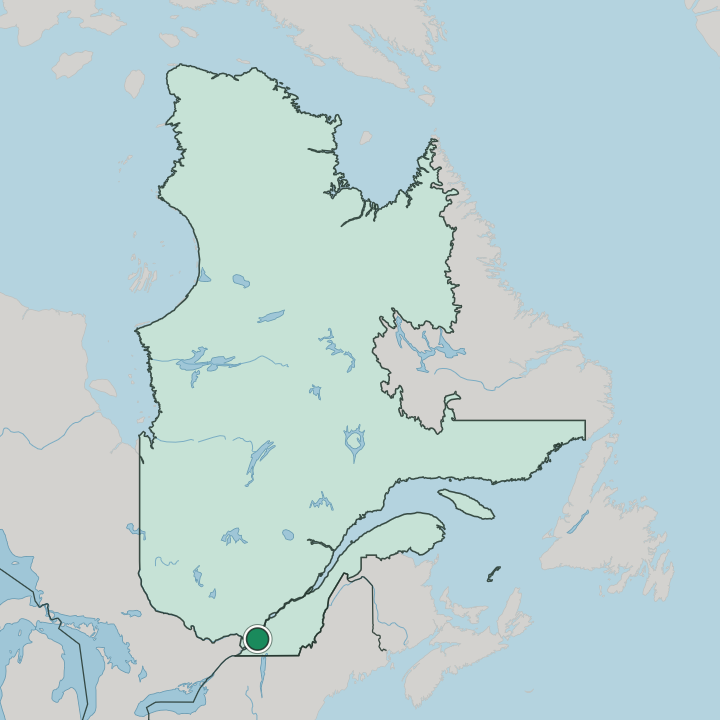Map showing Montréal — In Québec