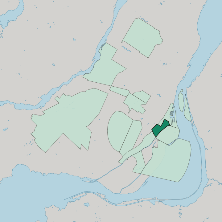 Map showing Petite-Bourgogne — In Montréal