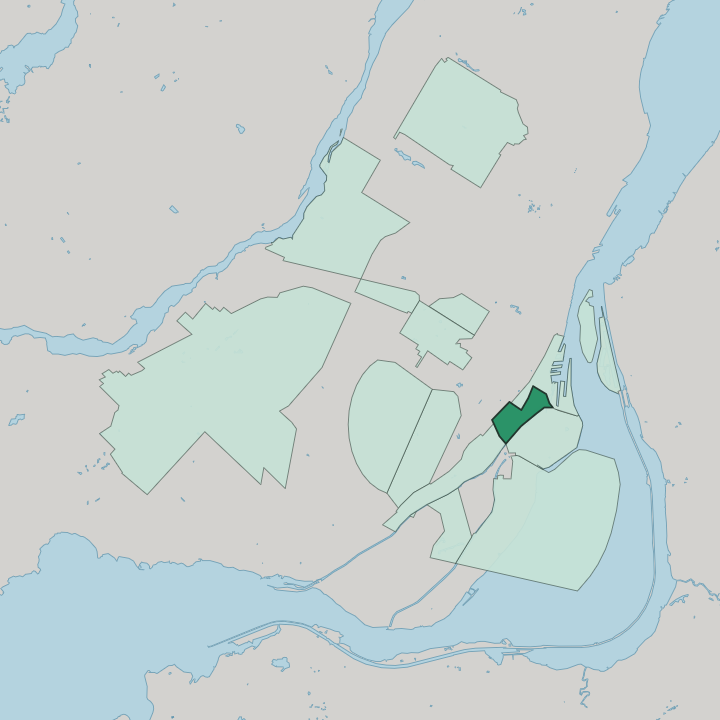 Map showing Petite-Bourgogne — In Montréal