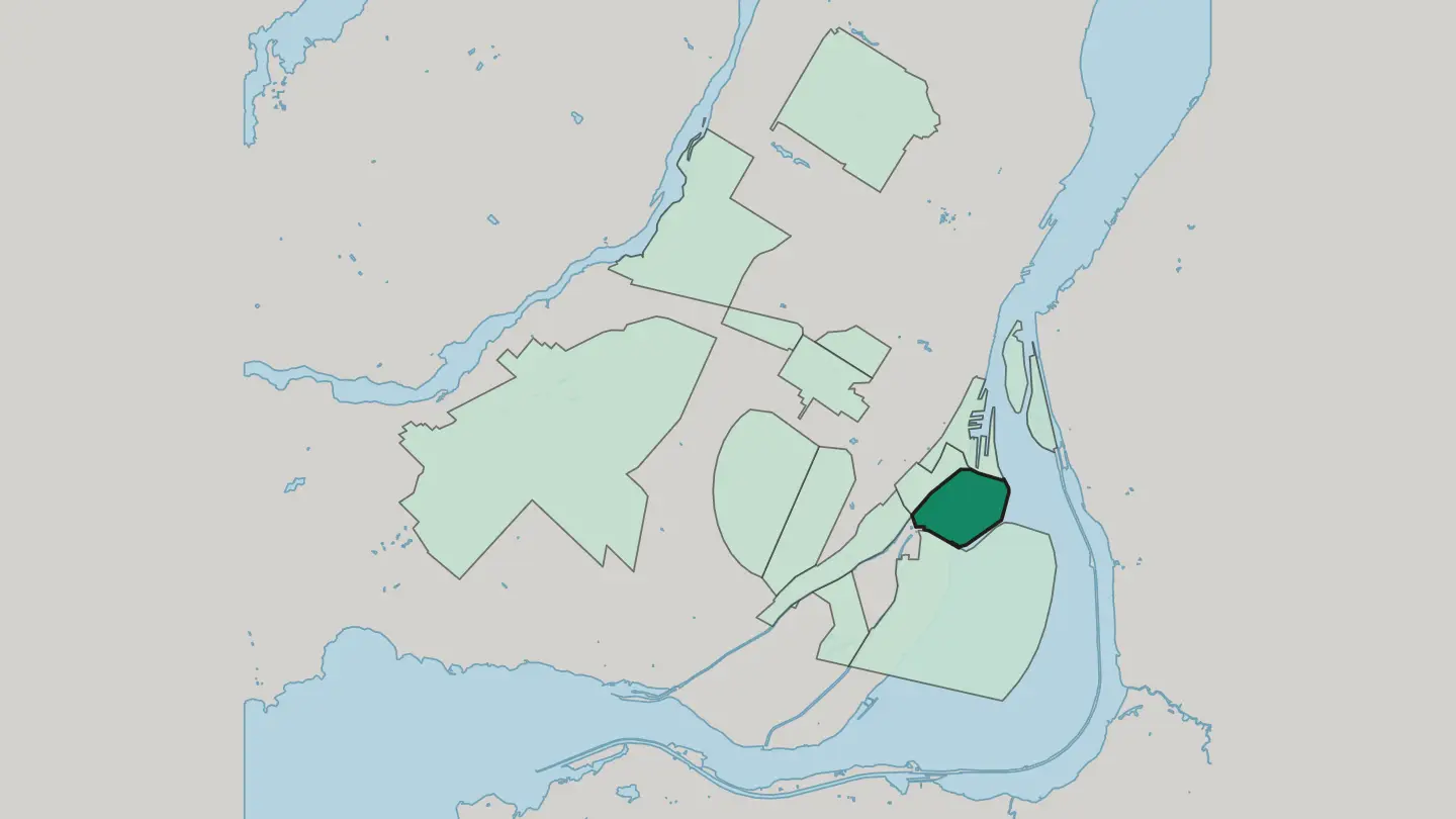 Map of Pointe-Saint-Charles in Montréal