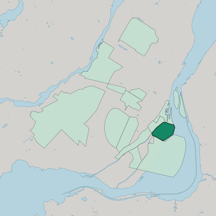 Map showing Pointe-Saint-Charles — In Montréal