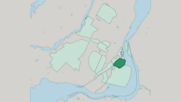 Map of Pointe-Saint-Charles in Montréal