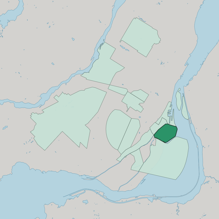 Map showing Pointe-Saint-Charles — In Montréal