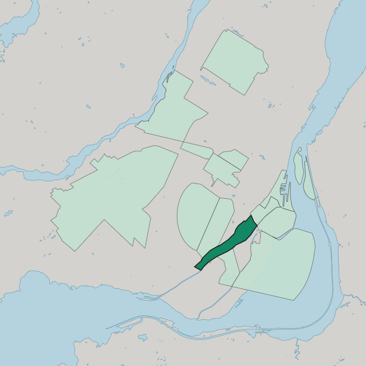Map showing Saint-Henri — In Montréal