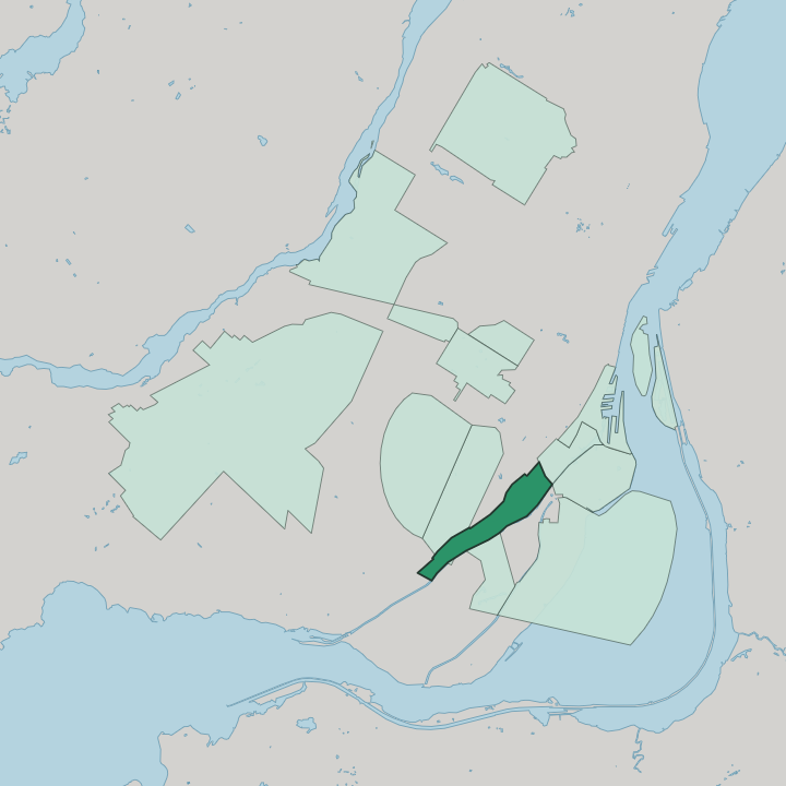 Map showing Saint-Henri — In Montréal