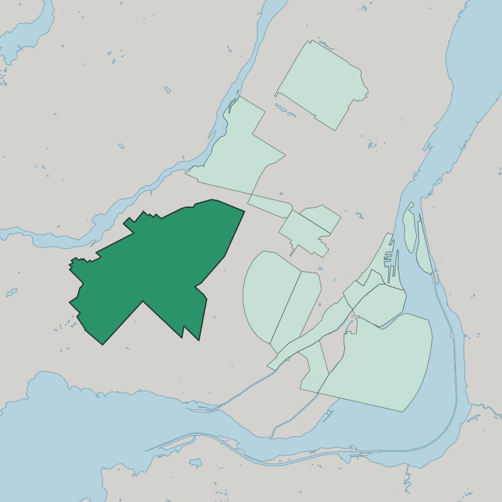 Map showing Saint-Laurent — In Montréal