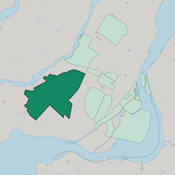 Map showing Saint-Laurent — In Montréal