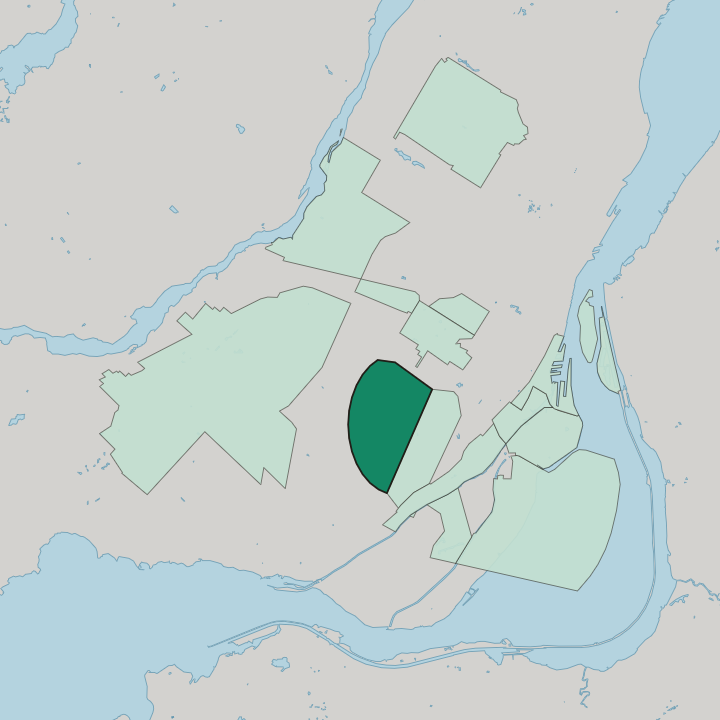 Map showing Snowdon — In Montréal