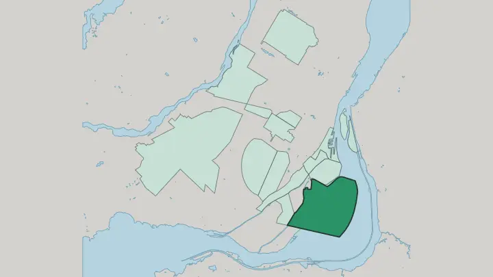 Map of Verdun in Montréal