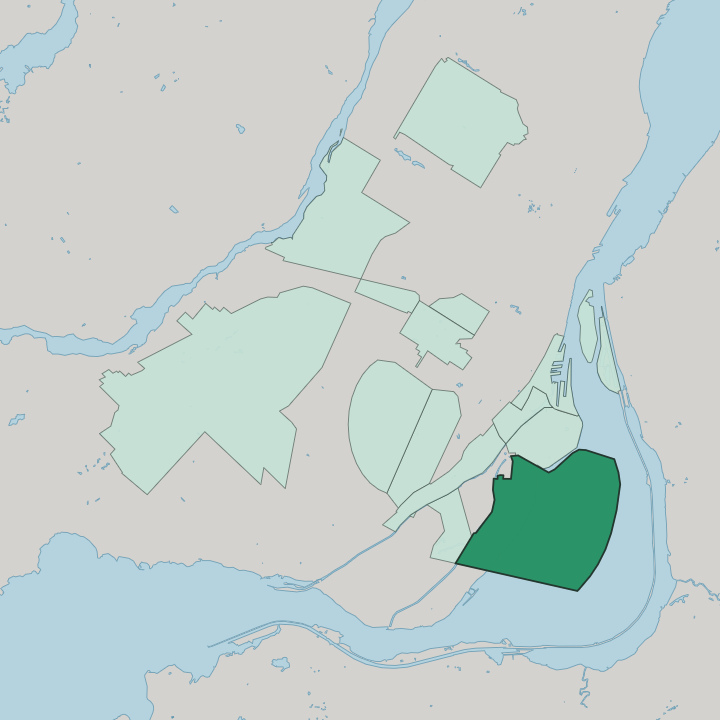 Map showing Verdun — In Montréal