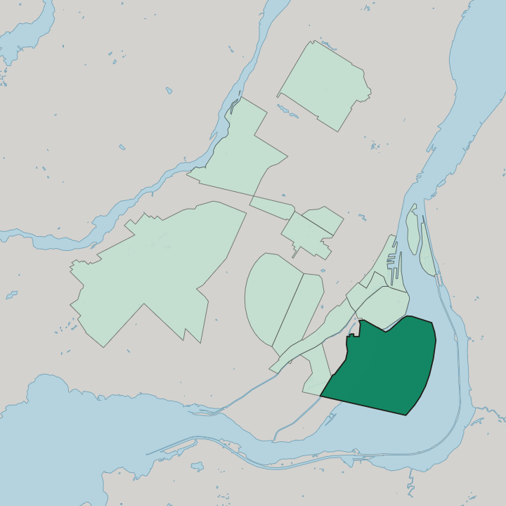 Map showing Verdun — In Montréal