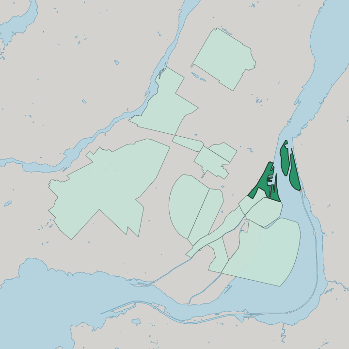 Map showing Vieux-Montréal — In Montréal