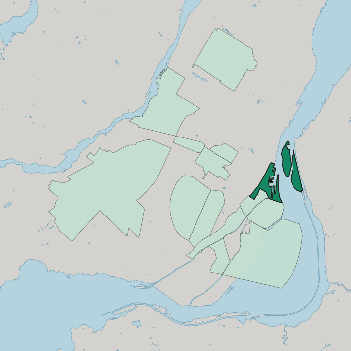 Map showing Vieux-Montréal — In Montréal