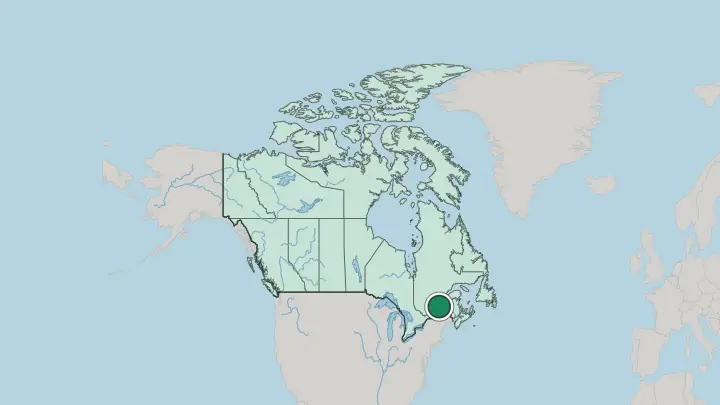 Map of Québec in Canada
