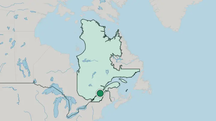 Map of Québec in Canada