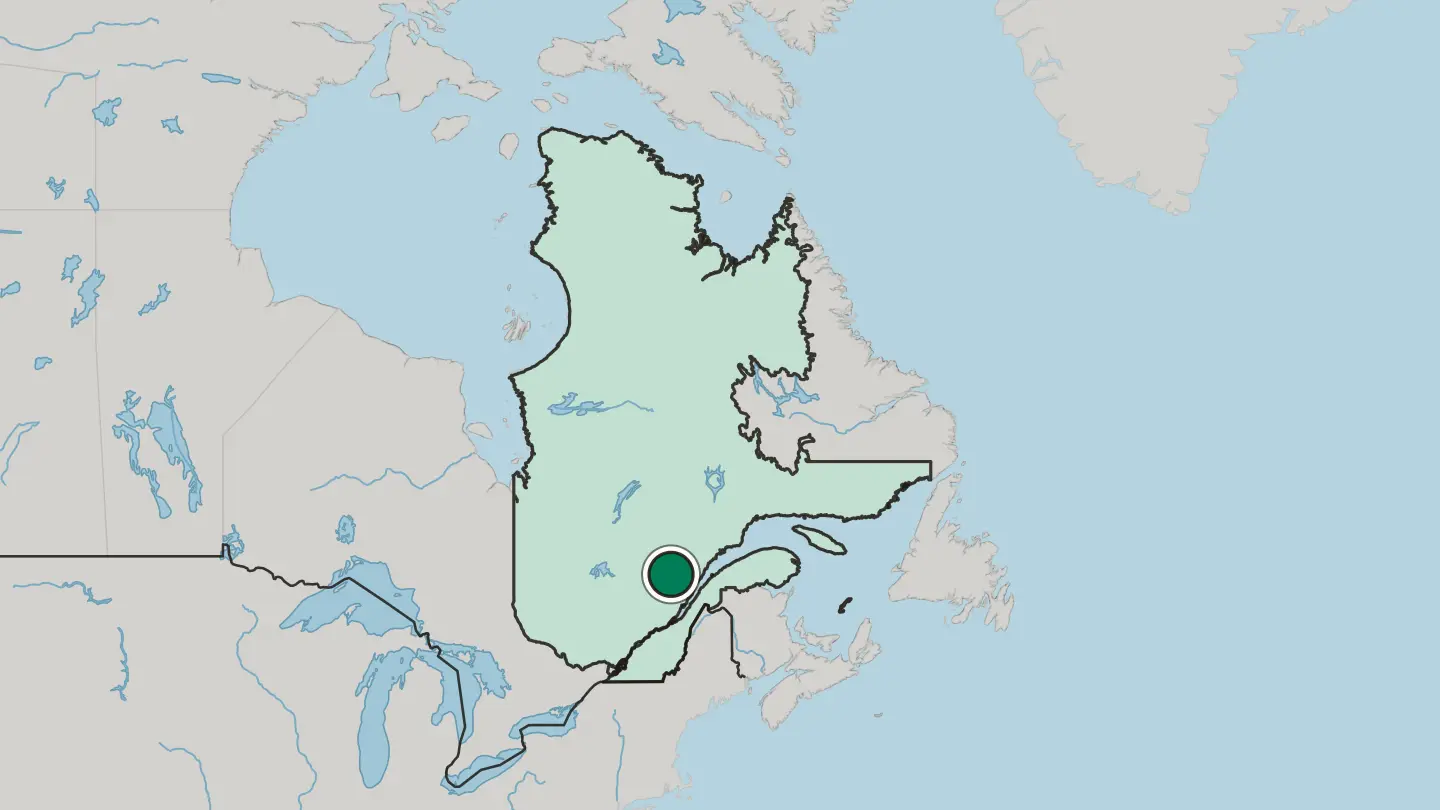 Map of Saguenay in Canada
