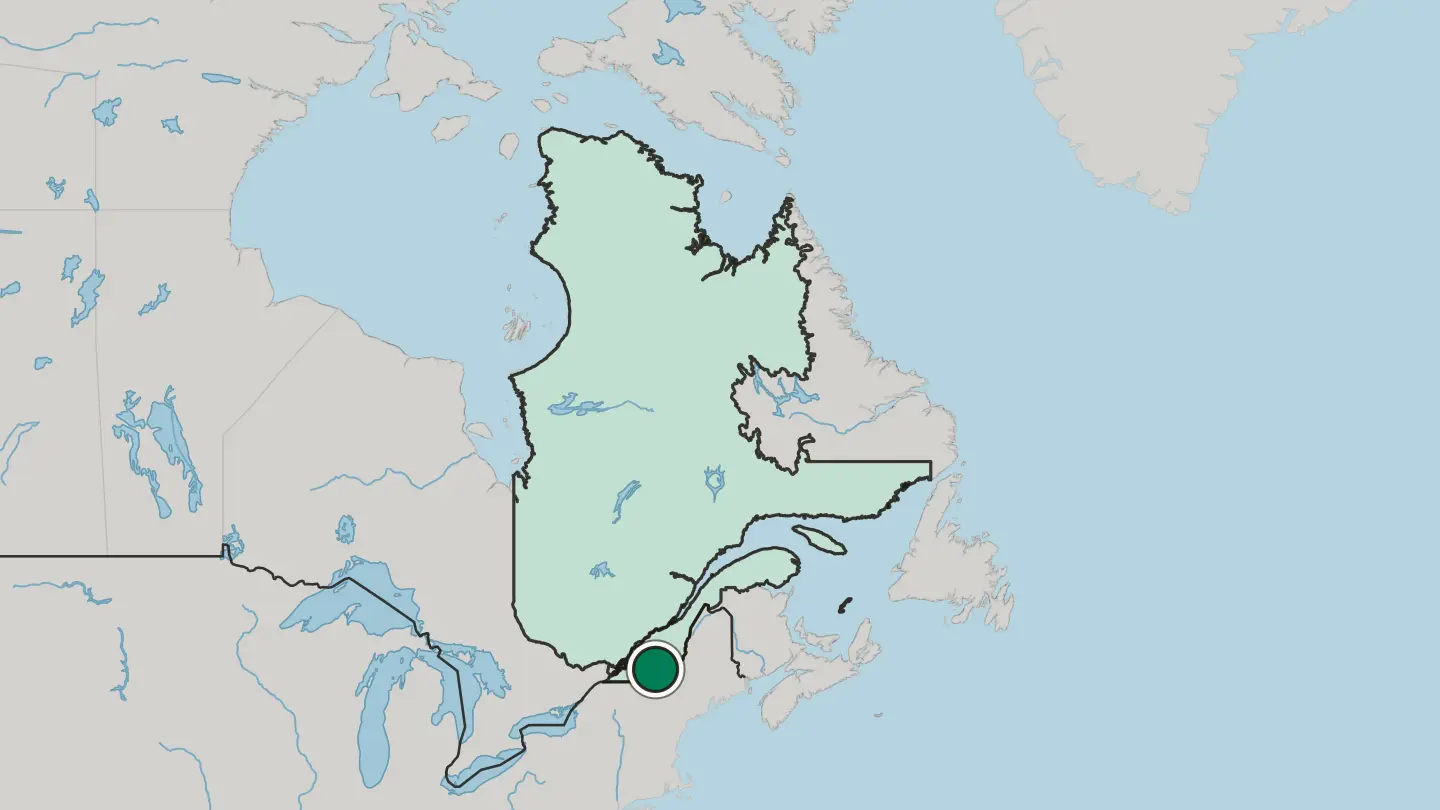 Map of Sherbrooke in Canada
