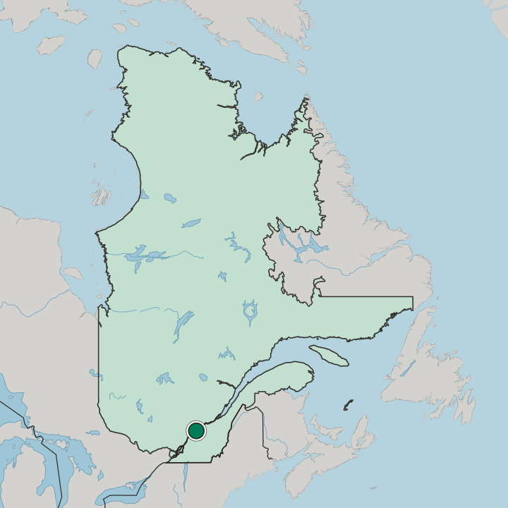 Map showing Trois-Rivières — In Québec