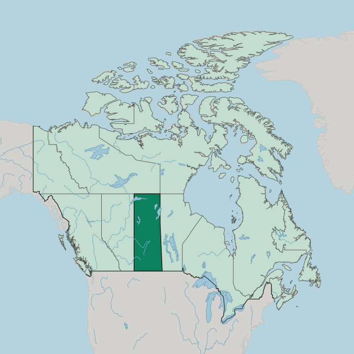 Map showing Saskatchewan — In Canada