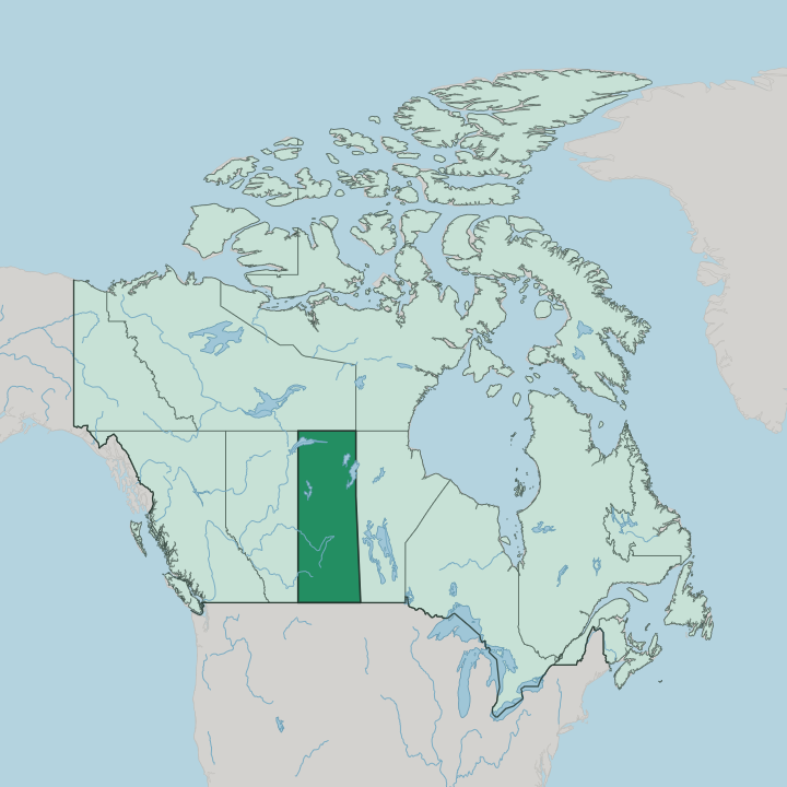 Map showing Saskatchewan — In Canada