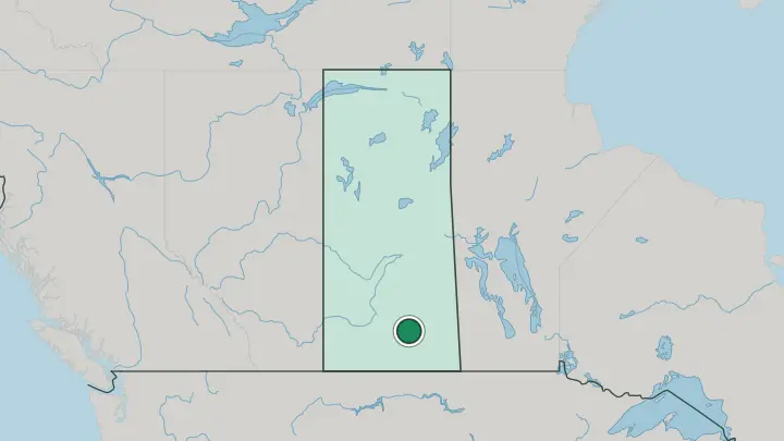 Map of Regina in Canada