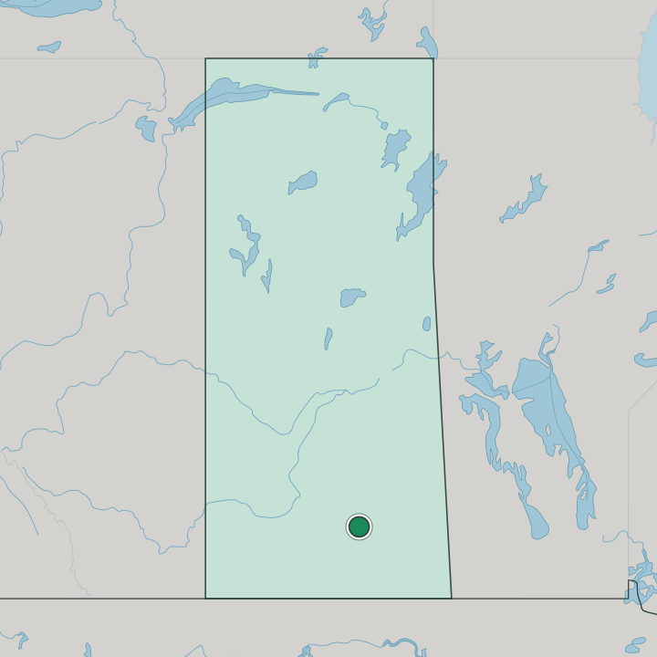 Map showing Regina — In Saskatchewan