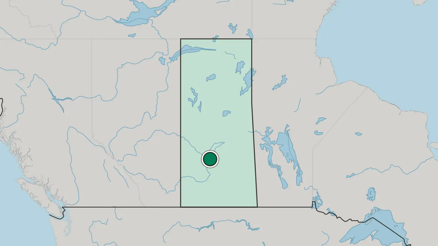 Map of Saskatoon in Canada