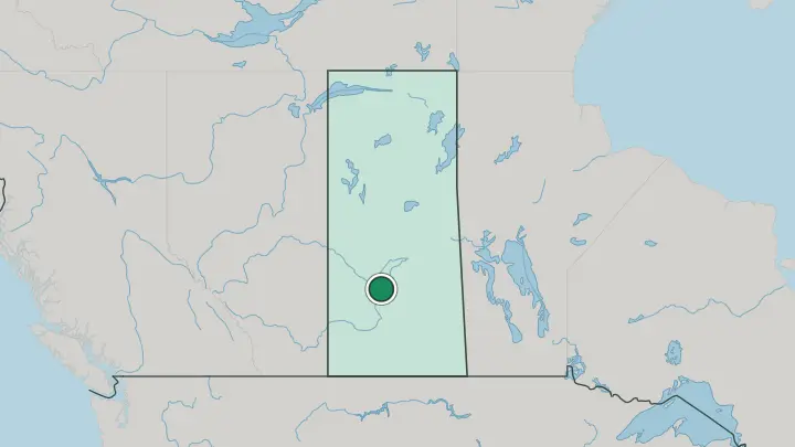 Map of Saskatoon in Canada