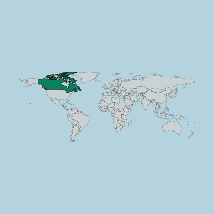 Map showing Canada — Worldwide