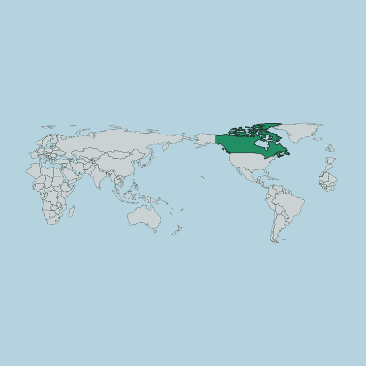 Map showing Canada — Worldwide