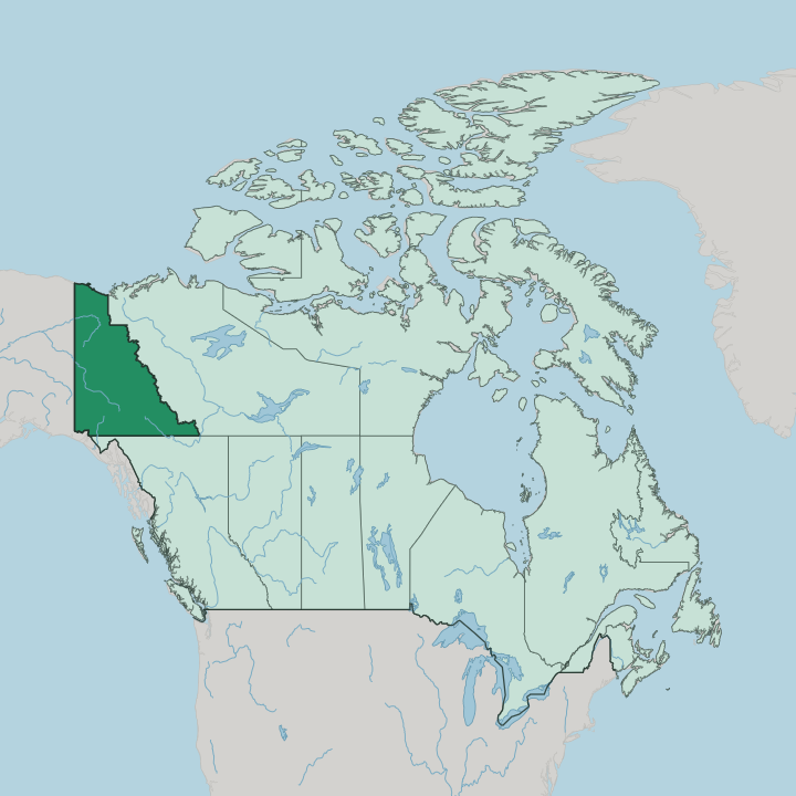 Map showing Yukon — In Canada