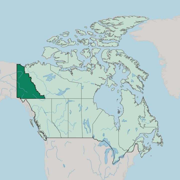 Map showing Yukon — In Canada