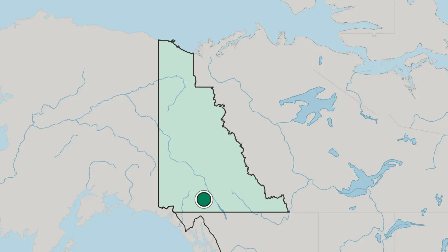 Map of Whitehorse in Canada