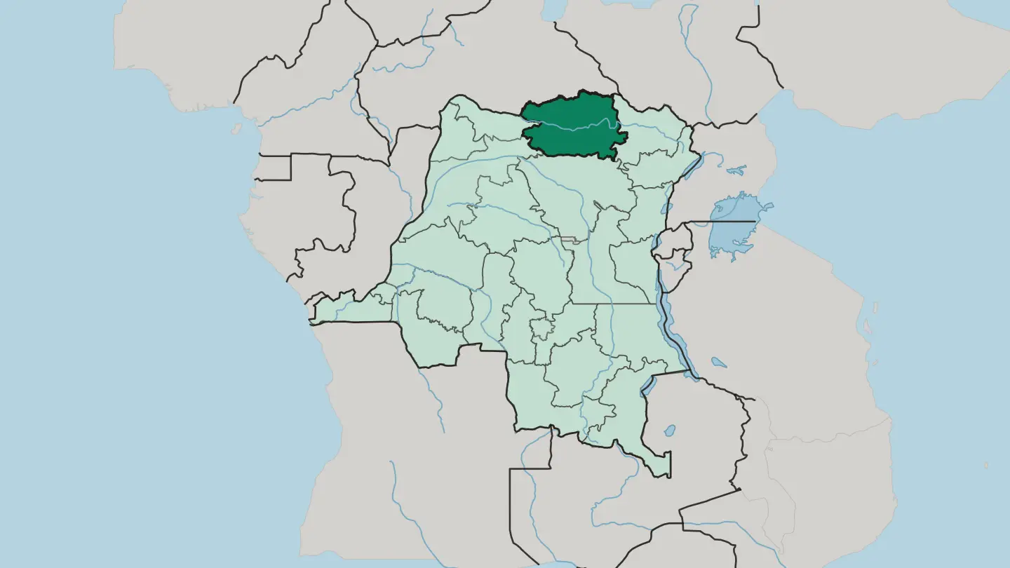 Map of Bas Uele in Democratic Republic of the Congo