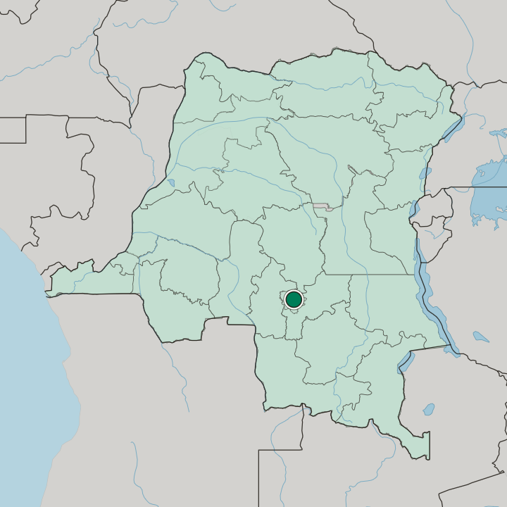 Map showing Mbuji-Mayi — In Democratic Republic of the Congo