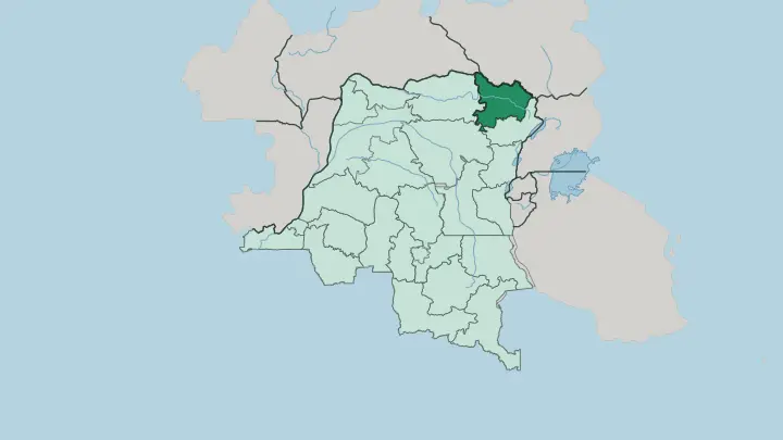 Map of Haut Uele in Democratic Republic of the Congo