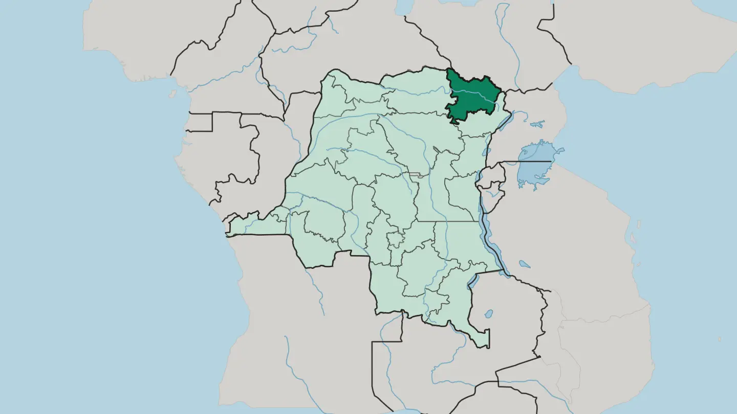 Map of Haut Uele in Democratic Republic of the Congo