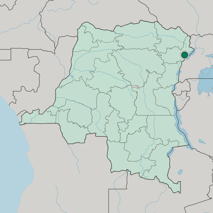 Map showing Bunia — In Democratic Republic of the Congo