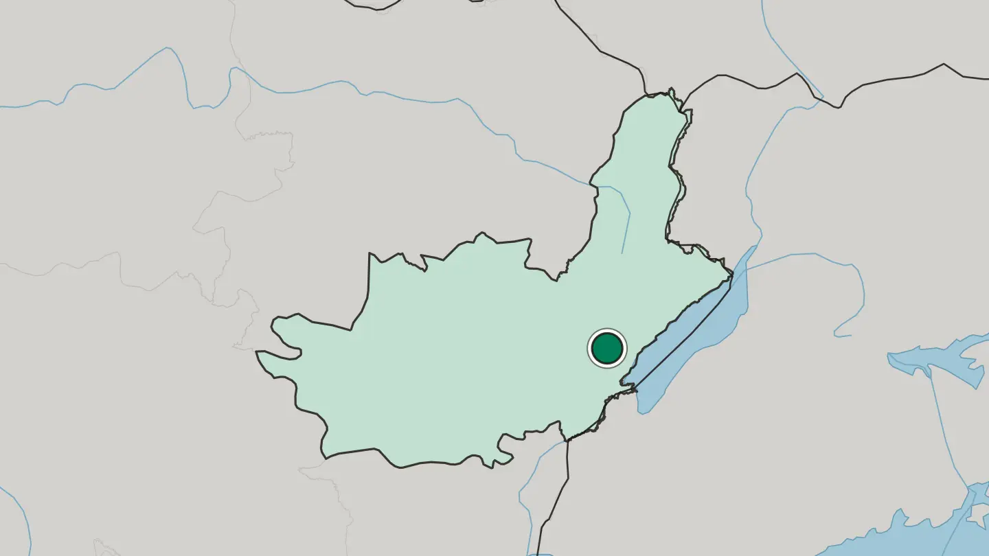 Map of Bunia in Democratic Republic of the Congo