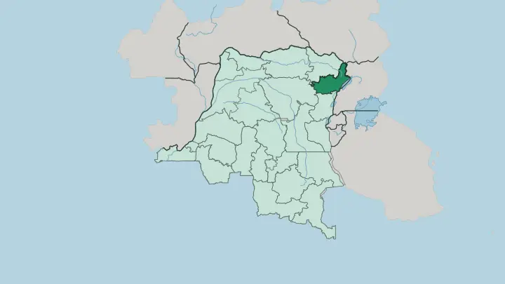 Map of Ituri in Democratic Republic of the Congo