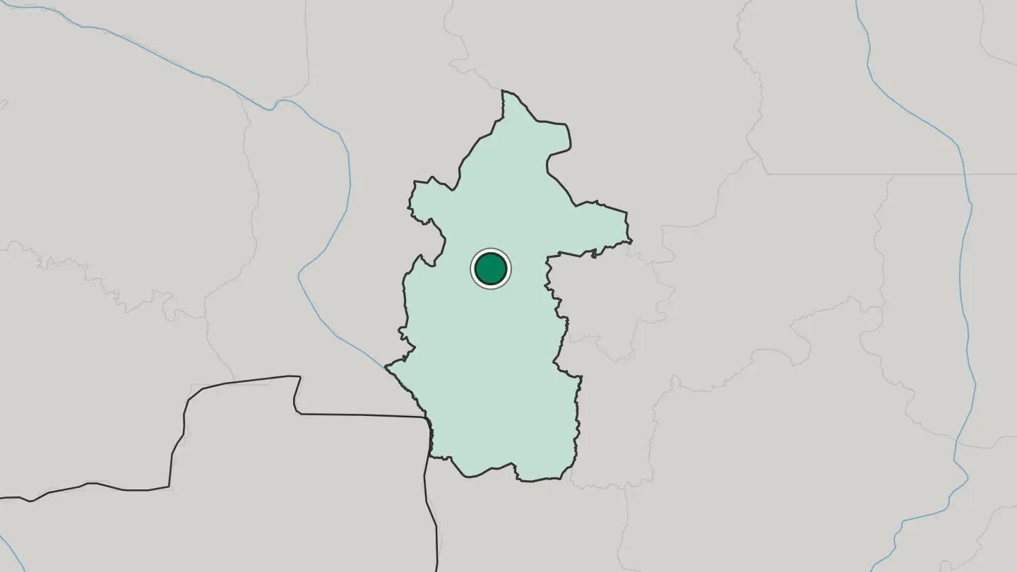 Map of Kananga in Democratic Republic of the Congo