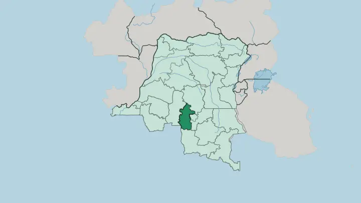 Map of Kasaï-Central in Democratic Republic of the Congo