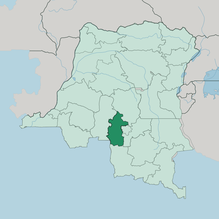 Map showing Kasaï-Central — In Democratic Republic of the Congo