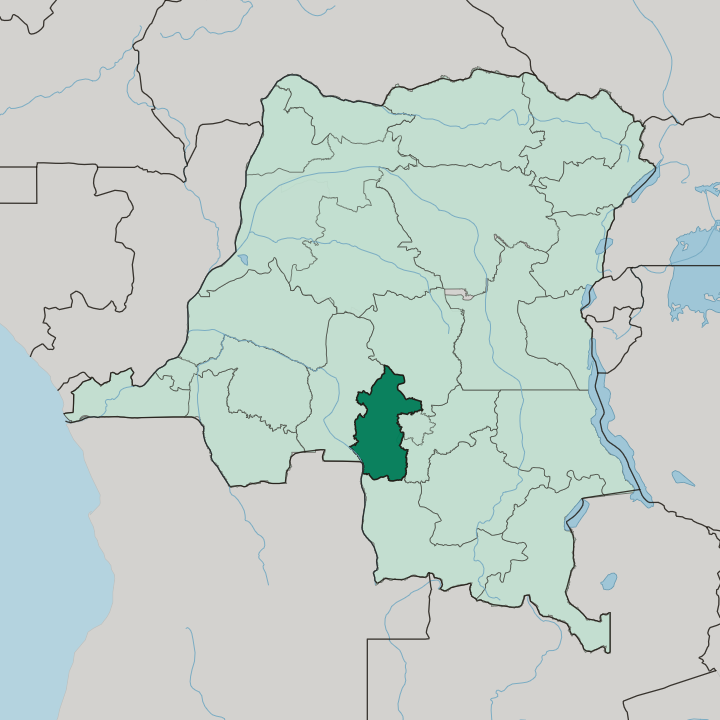 Map showing Kasaï-Central — In Democratic Republic of the Congo