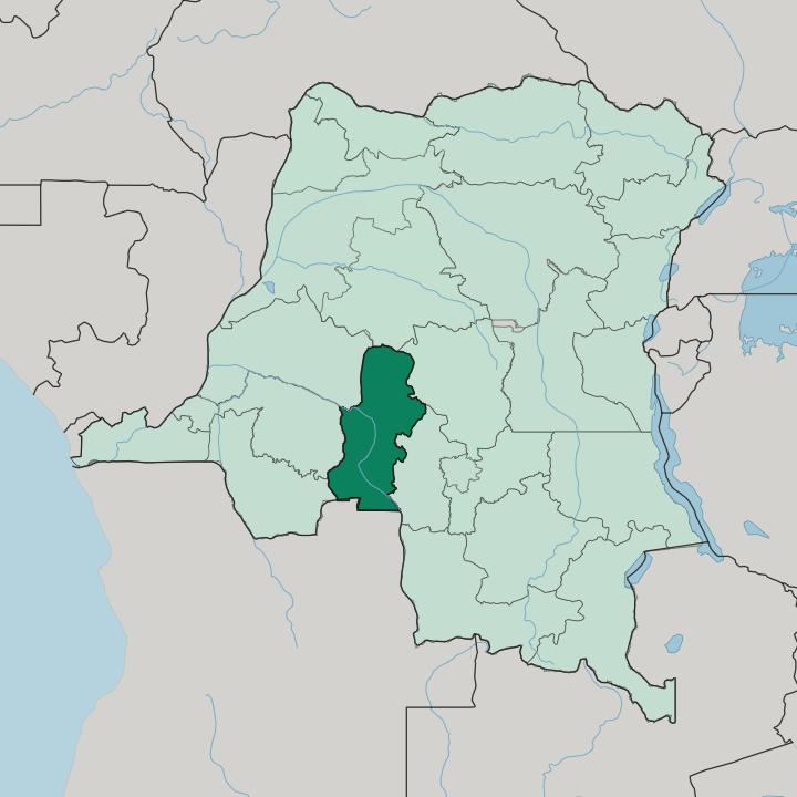 Map showing Kasai Province — In Democratic Republic of the Congo