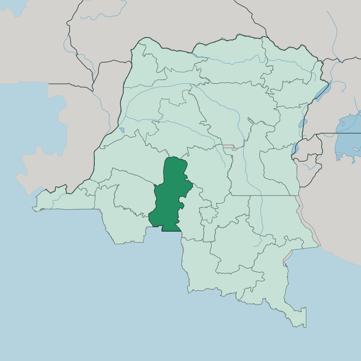 Map showing Kasai Province — In Democratic Republic of the Congo