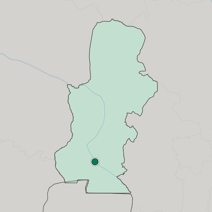 Map showing Tshikapa — In Kasai Province