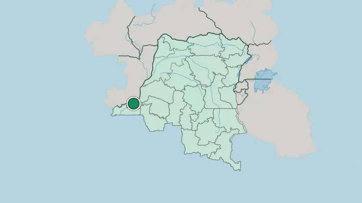 Map of Kinshasa in Democratic Republic of the Congo