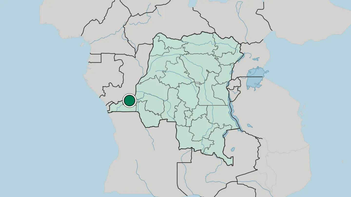 Map of Kinshasa in Democratic Republic of the Congo